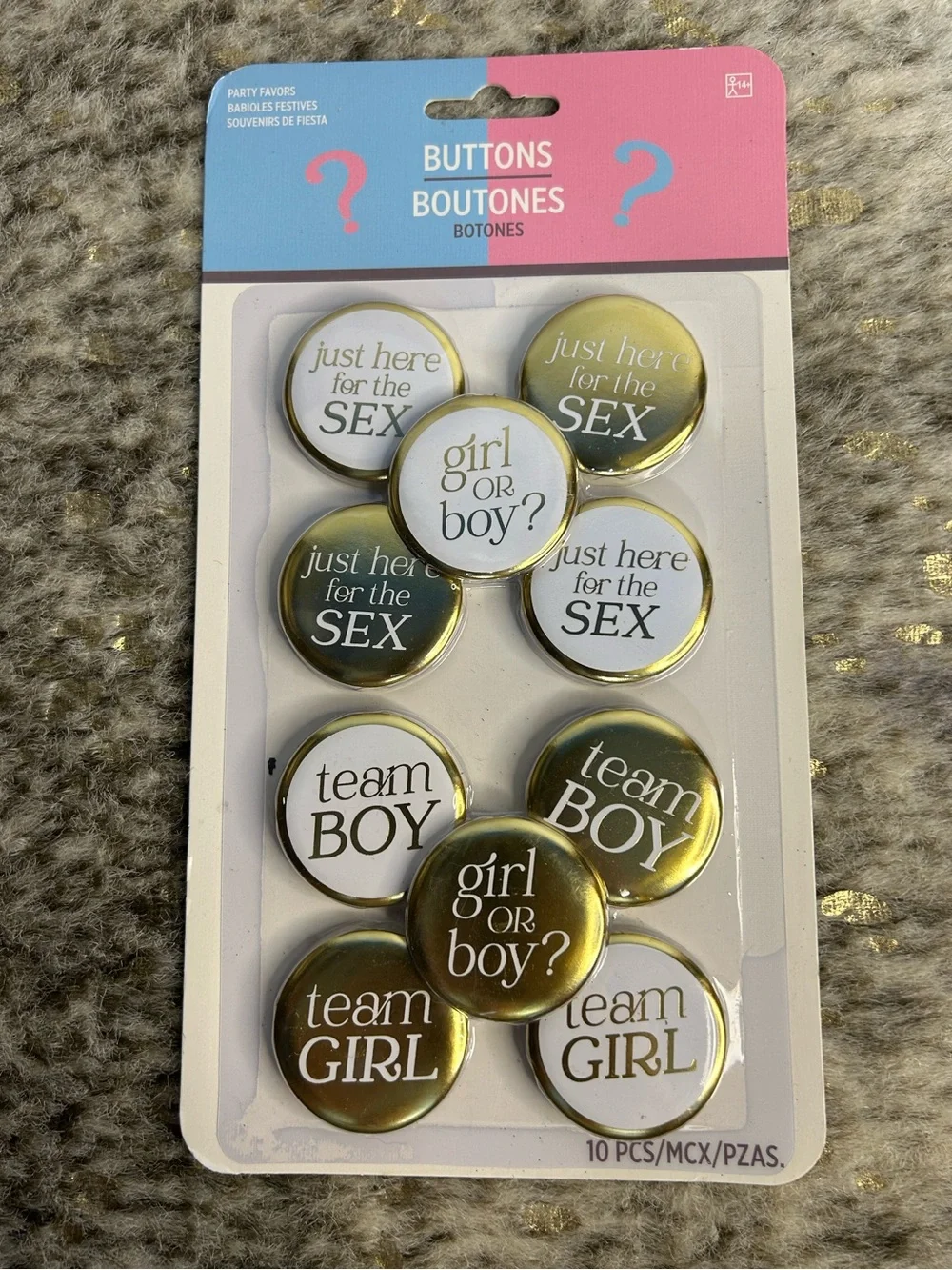 5 for $25🔥Baby Shower Buttons-‎ Set of 10- New
